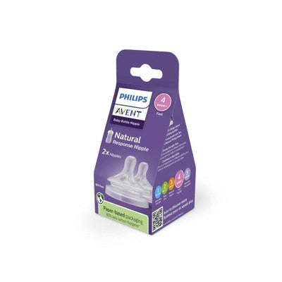 Philips Avent Natural Response Nipples - Fast Flow - Flow 4 - 2pk