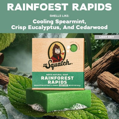 DR. SQUATCH Men's All Natural Bar Soap - Rainforest Rapids - 5oz