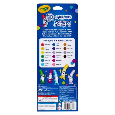 Crayola 16ct Washable Pip-Squeaks Broad Line Markers, Toddler School Supplies, Classroom Essentials for Elementary Teachers, Coloring Gift, Ages 3+