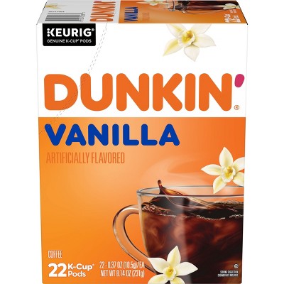 Dunkin’ Vanilla Artificially Flavored Coffee, Keurig K-Cup pods, 22 Count