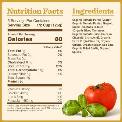 Bertolli Organic Traditional Olive Oil, Basil & Garlic Pasta Sauce - 24oz