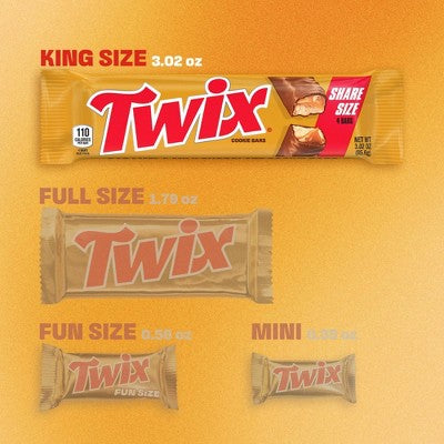Twix Chocolate Caramel Candy Cookie Bars Sharing Size - 3.02oz