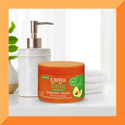 Cantu Avocado Coconut Curling Cream - 12 oz: Paraben-Free, Silicone-Free, Phthalate-Free, Shea Butter & Coconut Oil