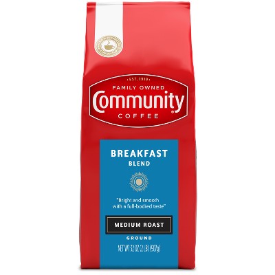 Community Coffee Breakfast Blend Medium Roast Ground Coffee - 32oz: Arabica Beans, Hazelnut, Honey