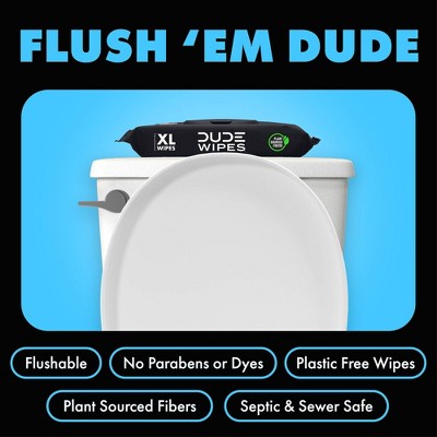 DUDE Wipes Fragrance Free Flushable Wipes for Sensitive Skin - 144ct