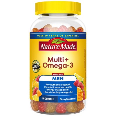 Nature Made Mens Multivitamin Gummies Plus Omega 3 Gummies, USP Verified - 150ct