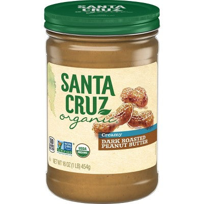 Santa Cruz Organic Dark Roasted Creamy Peanut Butter - 16oz
