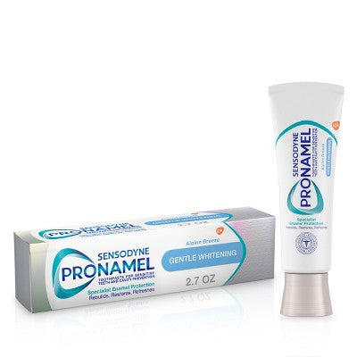 Sensodyne ProNamel Fluoride Gentle Whitening Toothpaste for Sensitive Teeth Sodium Lauryl Sulfate-Free - 2.7oz