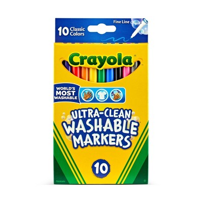 Crayola 10ct Ultra Clean Washable Fine Line Markers, Classic Colors, Classroom Must Haves for Teachers, School Supplies, Ages 3+