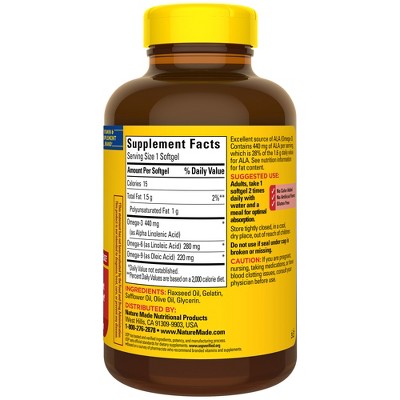 Nature Made Triple Omega 3 6 9 Softgels with Flaxseed, Safflower, & Olive Oils, USP Verified - 150ct