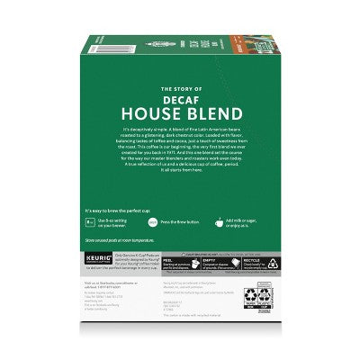 Starbucks Decaf House Blend Medium Roast Keurig K-Cup Coffee Pods - 22ct