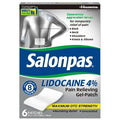 Salonpas Lidocaine 4% Pain Relieving Gel Patch - Odor Free - 6ct