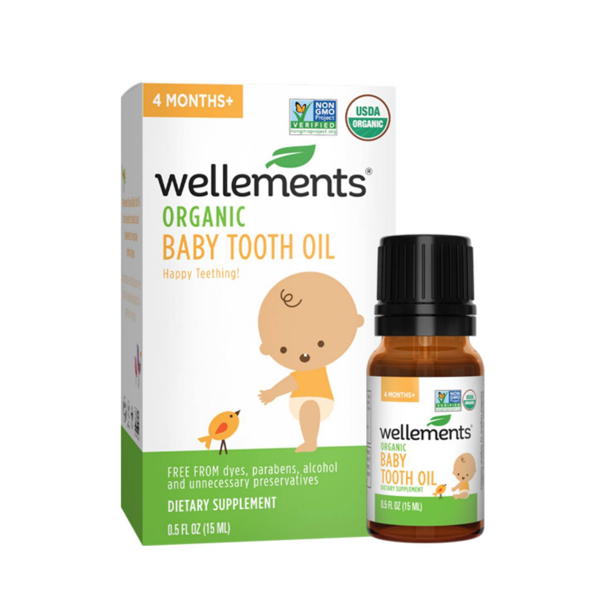 Wellements Organic Baby Tooth Oil - 0.5 fl oz