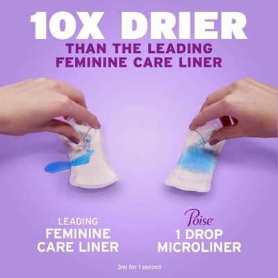 Poise Daily Incontinence Microliners - Lightest Absorbency - 1 Drop - Regular - 54ct