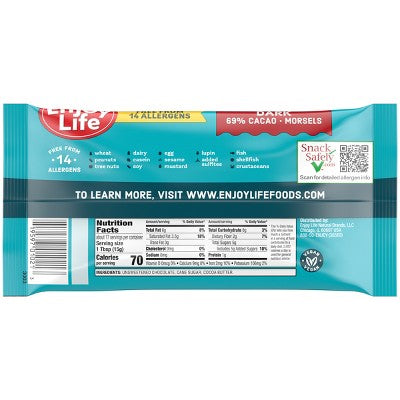 Enjoy Life Dark Chocolate Dairy Free Vegan Baking Morsels - 9oz