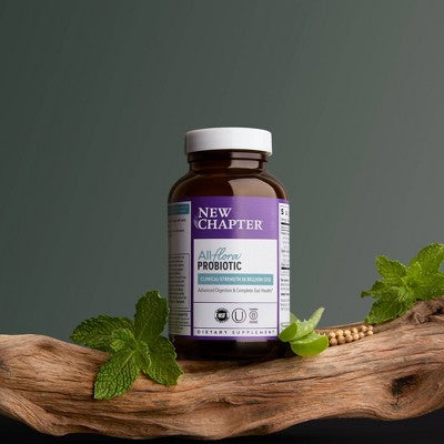 New Chapter Probiotic All-Flora for Advanced Digestion & Gut Health with Prebiotics + Postbiotics Capsules - 30ct