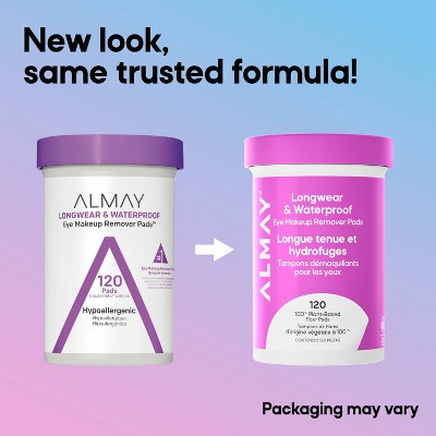 Almay Longwear & Waterproof Eye Makeup Remover Pads - 120ct