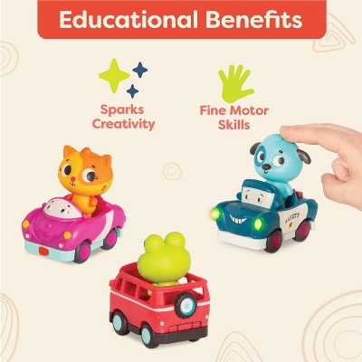 B. toys Light Up Cars 3 pack - Lolo, Woofer, Jax