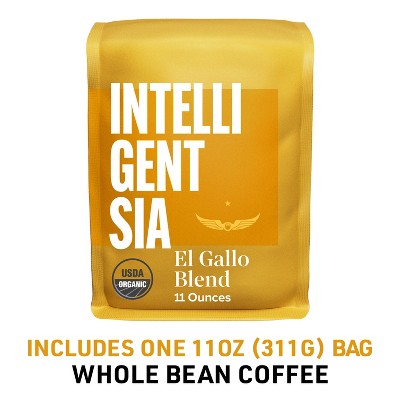 Intelligentsia Direct Trade Organic El Gallo Breakfast Blend Light Roast Whole Bean Coffee - 11oz: Arabica Beans, Organic Certified