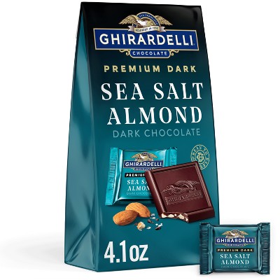 GHIRARDELLI Premium Dark Sea Salt Almond SQUARES Medium Bag - 4.12oz