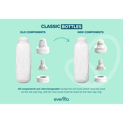Evenflo Feeding Classic Clear Plastic Baby Bottles - 8oz