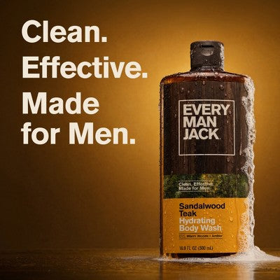 Every Man Jack Sandalwood Teak Hydrating Men's Body Wash - 16.9 fl oz