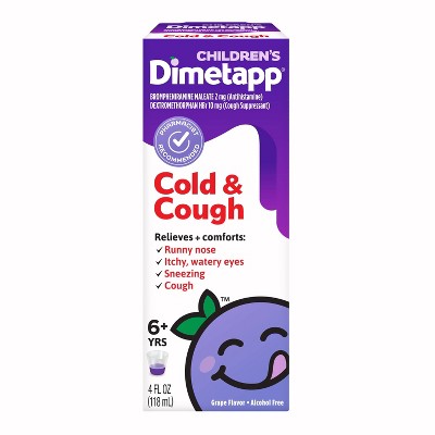 Children's Dimetapp Cough & Cold Relief Liquid - Dextromethorphan - Grape - 4 fl oz