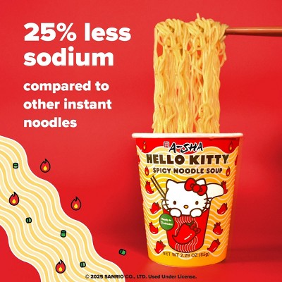 A-Sha Hello Kitty Spicy Cup Noodle Soup - 2.29oz