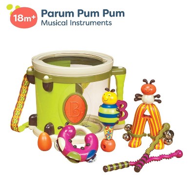 B. toys Toy Drum Set 7 Instruments - Parum Pum Pum: Music Percussion, Social Skills, Fine Motor Development