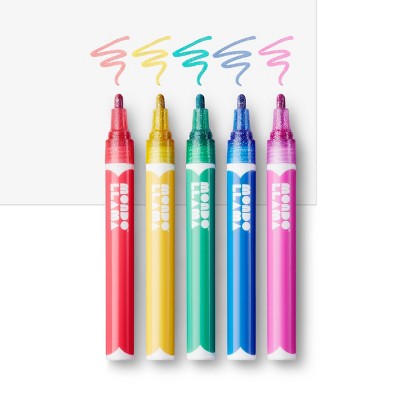 5ct Paint Markers Bullet Tip Glitter - Mondo Llama™