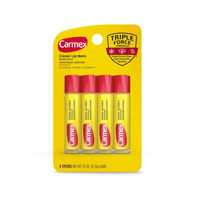 Carmex Classic Lip Balm Medicated Stick - 4pk/0.60oz