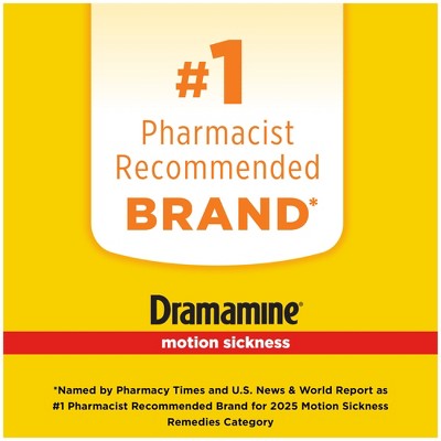 Dramamine All Day Less Drowsy Motion Sickness Relief Chewable Tablets - Raspberry Cream - 12ct