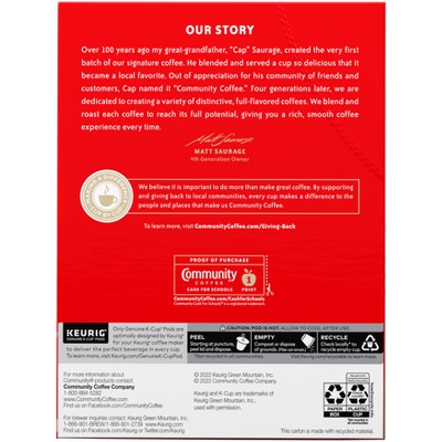 Community Coffee Breakfast Blend Medium Roast Coffee - Single Serve Pods - 24ct: Arabica Beans, Keurig Compatible