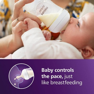 Avent Philips Natural Baby Bottle with Natural Response Nipple - Whales - 9oz/3pk