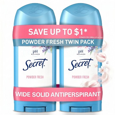 Secret Solid Antiperspirant & Deodorant - Powder Fresh Scent - 2.7oz/2ct