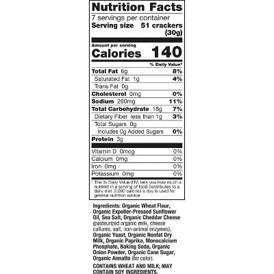 Annie's Organic Cheddar Bunnies Baked Snack Crackers - 7.5oz