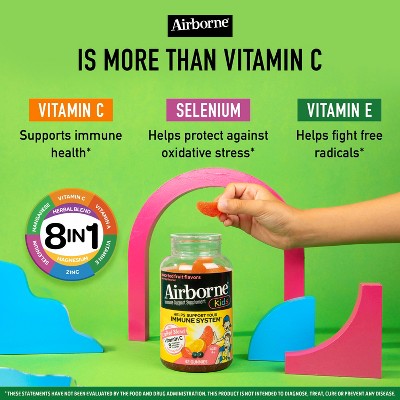 Airborne Kids Immune Support Gummies with Vitamin C & Zinc - Assorted Fruit - 42ct