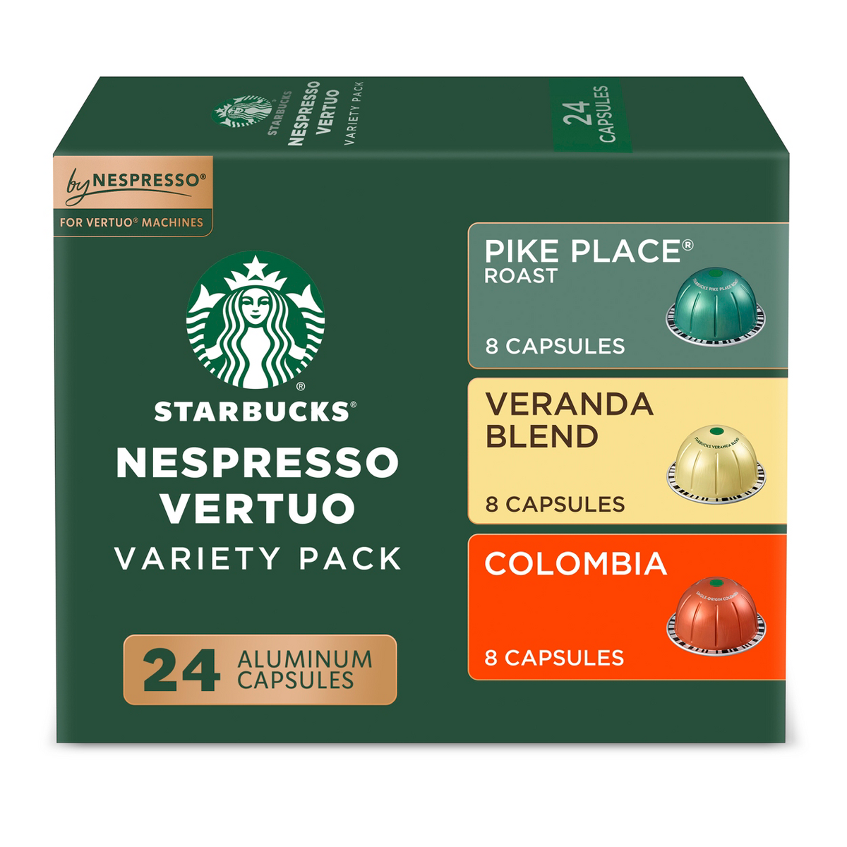 Starbucks by Nespresso Vertuo Line Pods Light and Medium Roast Coffee Variety Pack - 24ct