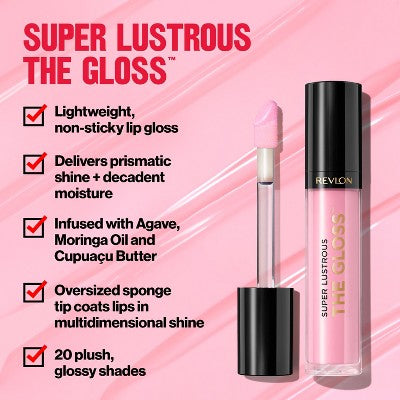 Revlon Super Lustrous Lip Gloss - Rosy Future - 0.13 fl oz: Paraben-Free, Alcohol-Free, Moisturizing, Applicator Included