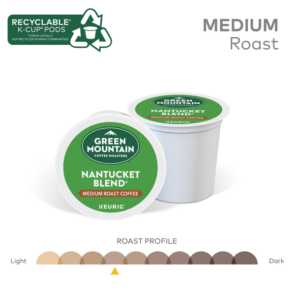 Green Mountain Nantucket Blend Keurig K-Cup Medium Roast Coffee Pods - 10ct
