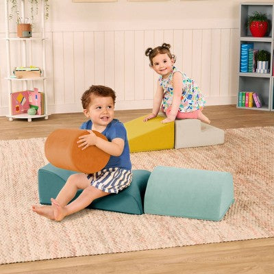 B. toys Foam Building Shapes for Indoor Play Soft Play Equipment - 5pc