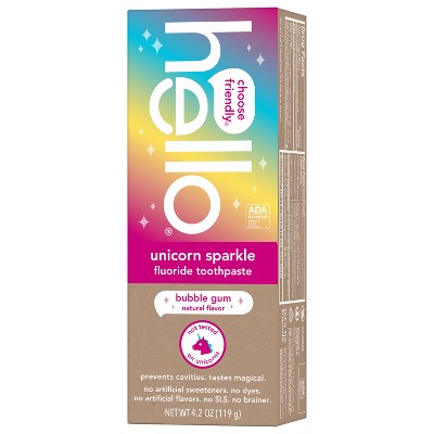 hello Kids' Unicorn Sparkle Bubble Gum Fluoride Toothpaste - 4.2oz