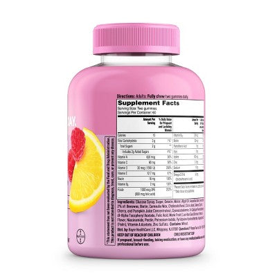 One A Day Prenatal Vitamins for Women Gummies with Folic Acid - Raspberry, Orange & Cherry - 120ct