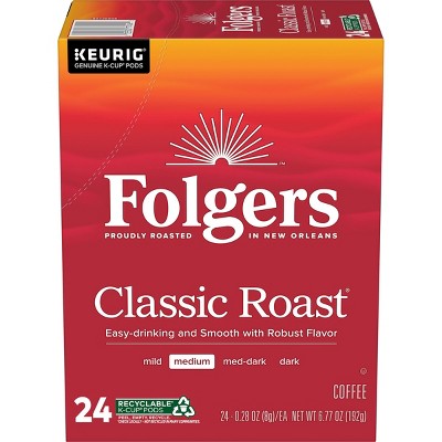 Folgers Classic Medium Roast Coffee Pods - 24ct/6.77oz