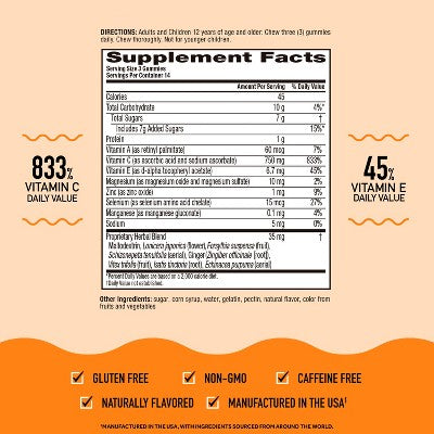 Airborne Immune Support Gummies with Vitamin C & Zinc - Orange - 42ct