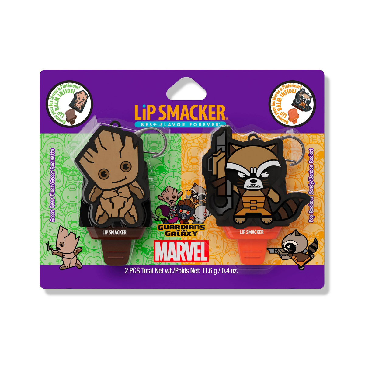 Lip Smacker Groot and Rocket Lip Balm - 0.4oz/2pc