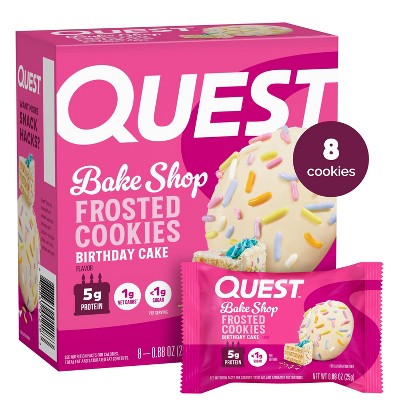 Quest Nutrition Bake Shop Birthday Cake Flavor Frosted Cookies - 5g Protein - 7.04oz/8ct