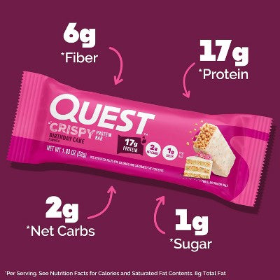 Quest Gluten Free Nutrition Protein Bar Birthday Cake - 4ct