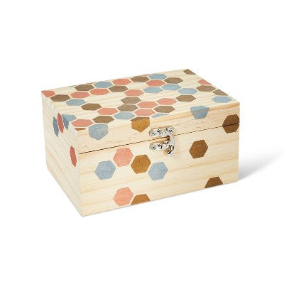 Wood Jewelry Box - Mondo Llama™: Unfinished Wooden Craft, Adult Use, 3.7" Height, 6.97" Width, 5.35" Depth