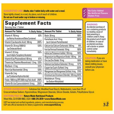 Nature Made Women Multivitamin Tablets, USP Verified - 120ct